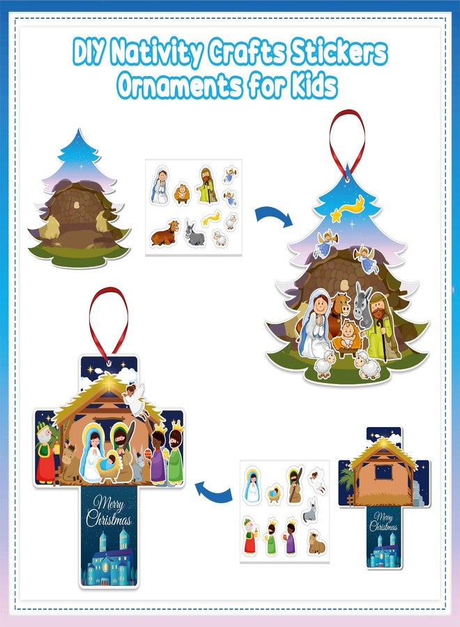 JUESMOS 24PCS Make a Nativity Scene Stickers for Kids 2025 Religious Nativity Sticker Crafts School Classroom Christmas Activities for Kids Funny Paper Crafts for Christmas Party Decorations - Image 2